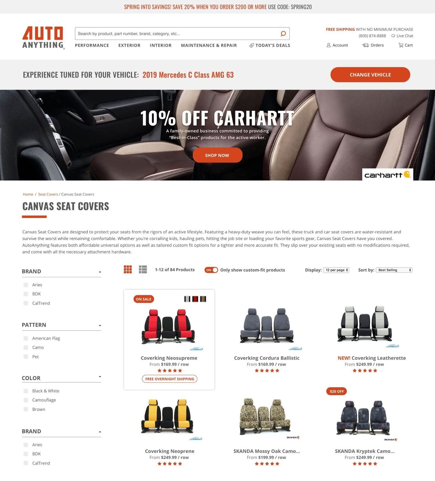 Haitham Hassan UX — AutoAnything category page final UI, seat covers eCommerce