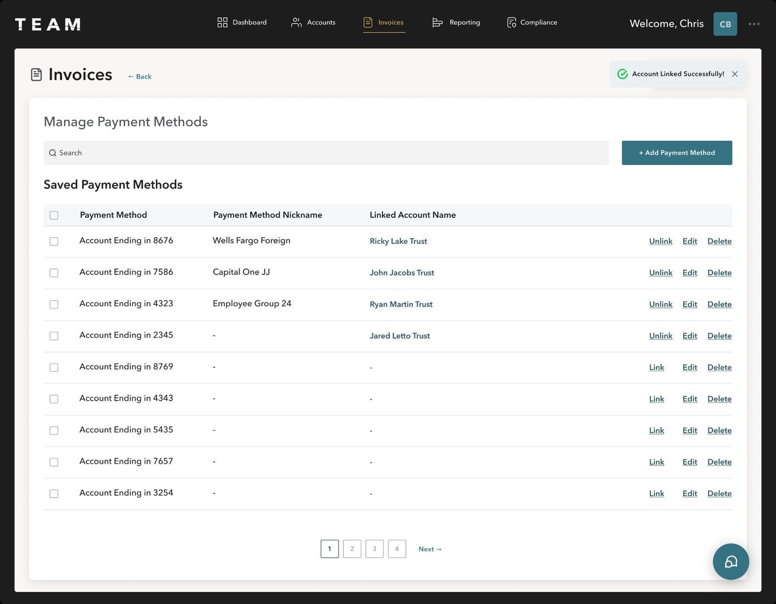 Haitham Hassan UX — TEAM invoice portal payment management final UI