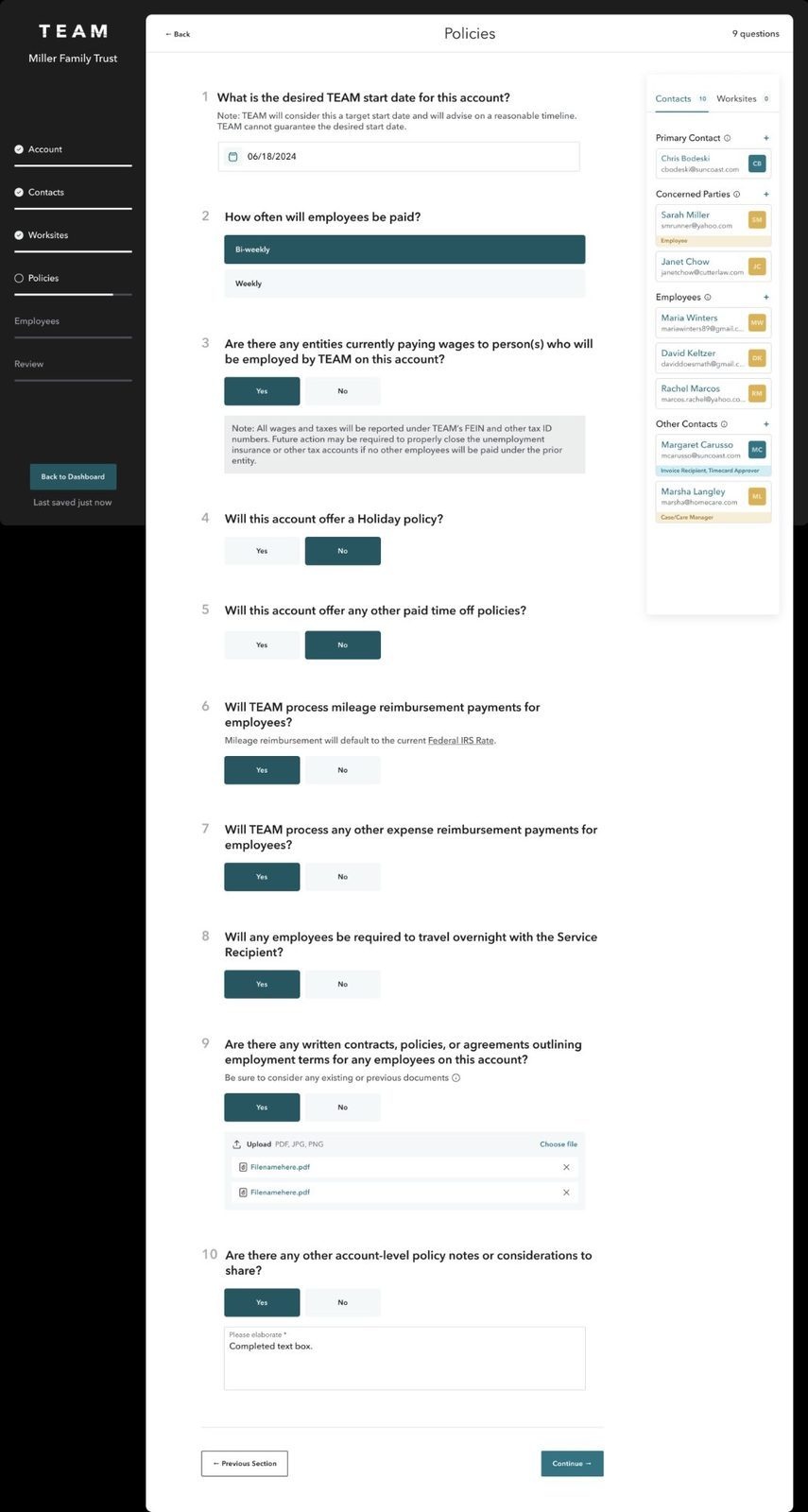 Haitham Hassan UX — TEAM HR portal policies section final UI design