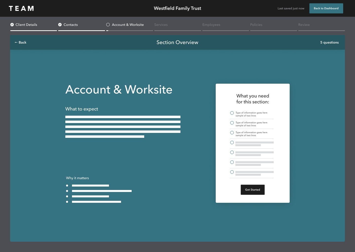 Haitham Hassan UX — TEAM HR portal multi-step onboarding wireframe, paperless process